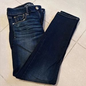 (2) American Eagle Outfitters Dark Blue Skinny Denim Jeans